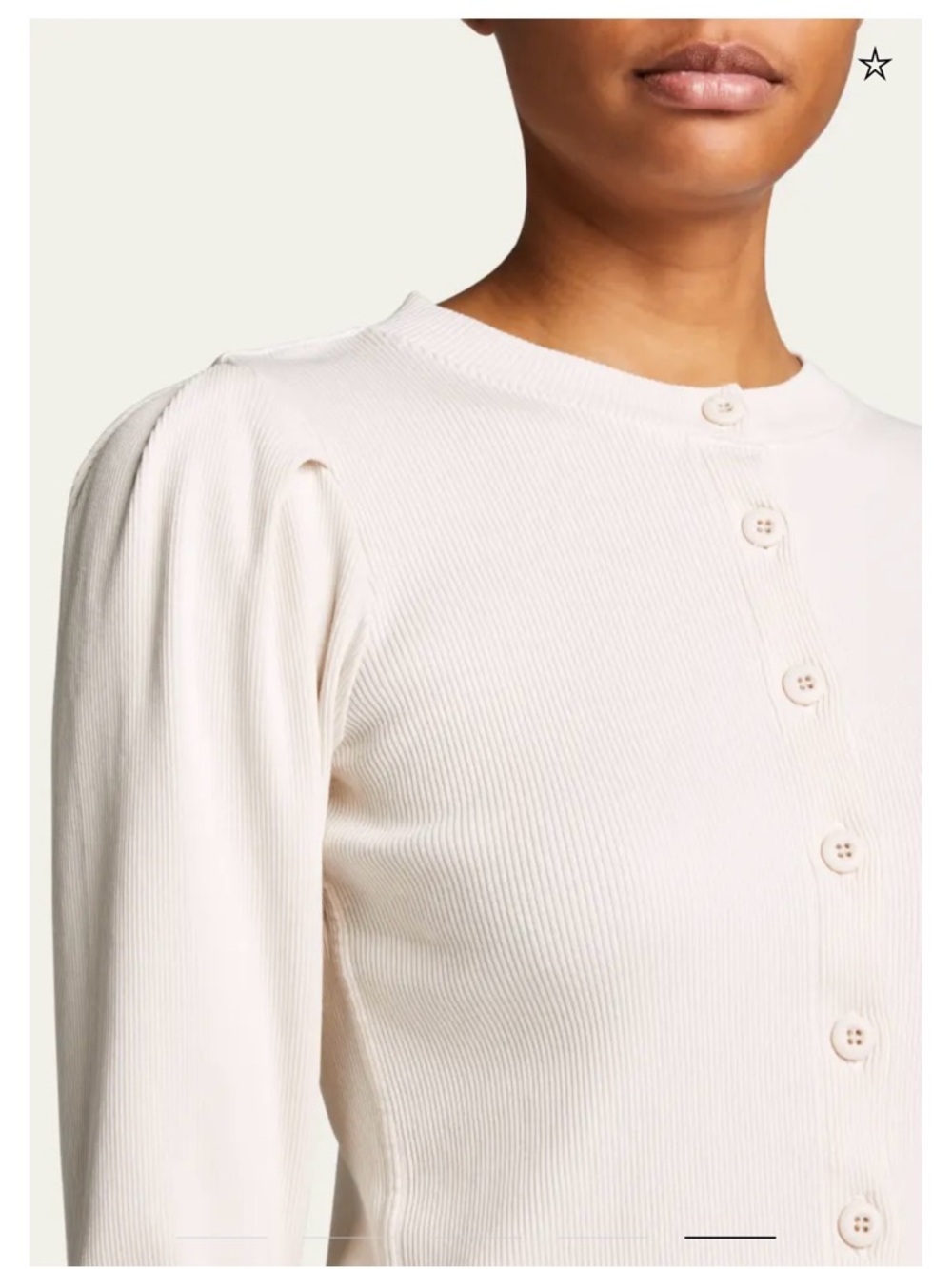 AMO off white Ribbed Cardigan